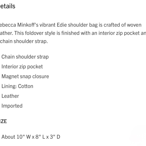 REBECCA MINKOFF Woven Leather Edie Flap Handbag Yellow - Picture 13 of 16